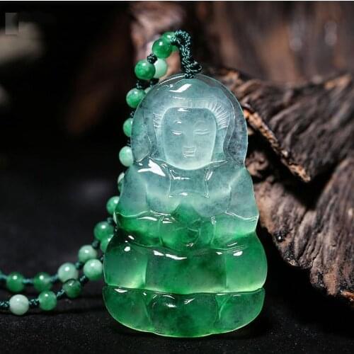 Natural Green Jade Pendants Hand Carved Jadeite Pendant Fine Necklace for Women Men Fashion Jewelry Chain Accessories