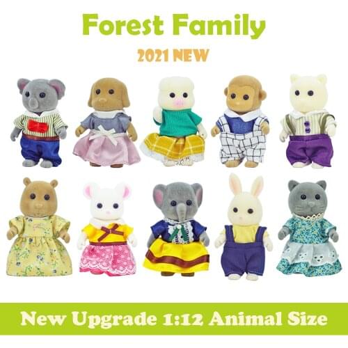 2021 New kids Miniature Dollhouse Furniture Accessories Set 1/12 Baby Plush Dolls Forest Reindeer Family Critters Toys For Girl