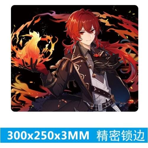 New for Game Genshin Impact Gaming Mouse Pad Mat Barbara Keqing Zhongli Ergonomic Rubber Mousepad Cosplay Props Christmas Gift 3