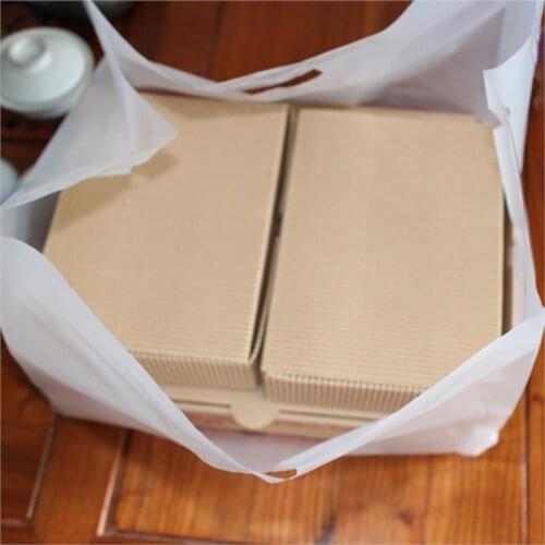 Gift Box Gift Box 50pcs /6/8/10/12inch Frosted Hdpe Pizza Take Out Packing Bags, Cake Cookie Biscuits Takeout With Hand Loop