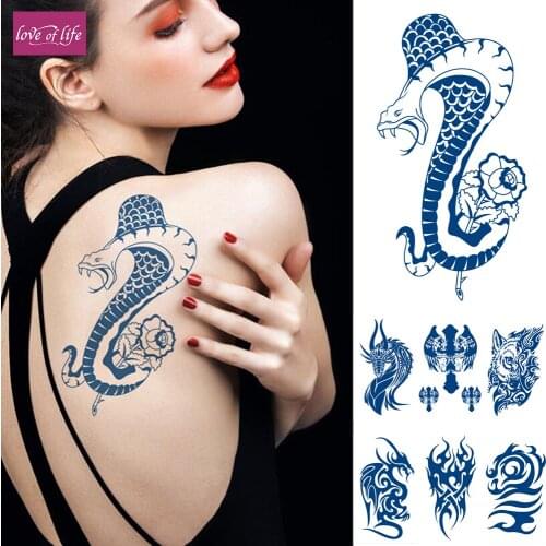 Semi Permanent Tattoos Sticker Lasting 1-2 Weeks , Henna Temporary Tattoos for Adult Women Girls