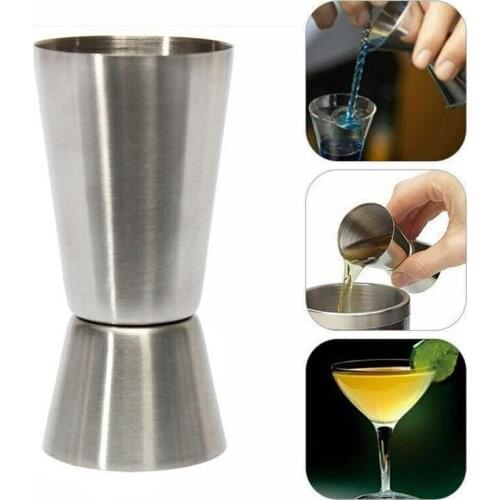 Portable Stainless Steel Cocktail Scale Cup Kitchen Double Head Measuring Cup Bartending Measuring Cup Bar Accessories