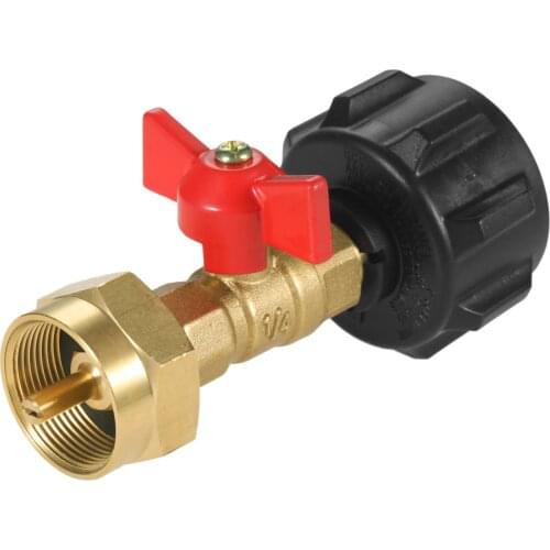 QCC1 Propane Refill Pressure Adapter Coupler with ON-Off Control Valve for Camping Grill 1LB Bottle Tank 20~40LBS Cylinder