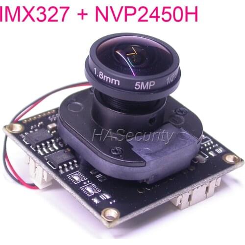 Fisheye LENs HDR (WDR) AHD-H / CVBS 1/2.8" STARVIS IMX327 CMOS NVP2450 CCTV camera PCB board module +OSD cable +IRC (UTC)