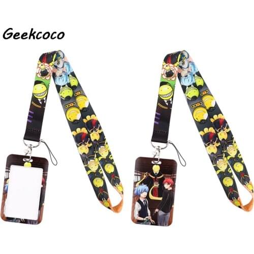 J2606 Anime Classroom Necklack Lanyard Key Gym Strap Multifunction Mobile Phone With Card Holder Cover
