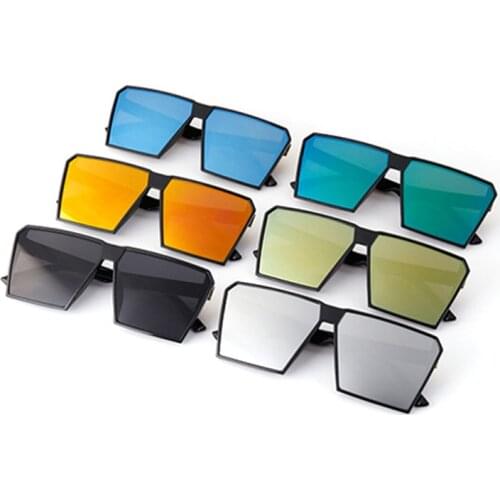 Flat Top Oversize Square Sunglasses Women Fashion Retro Gradient Sun Glasses 2020 Men Blue Big Frame Vintage Eyewear Accessories