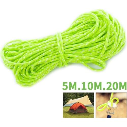 20 meters outdoor camping life-saving nylon rope awning tent wind tied luminous