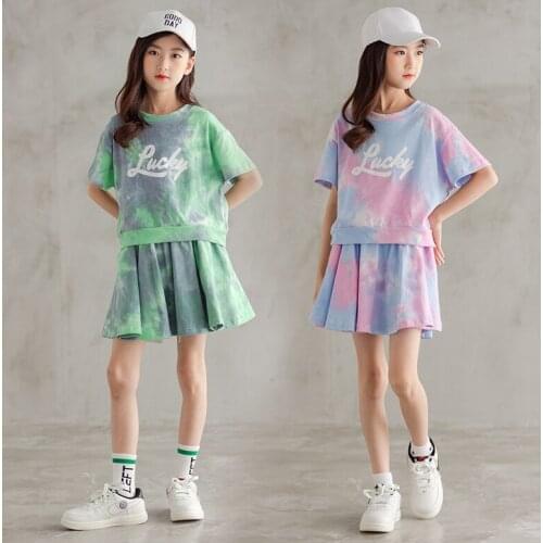 New Summer Toddler Kids Baby Boys Girls Clothes Tracksuit Sets Tie-dye printed Short Sleeve Tops Shorts Casual Outfits