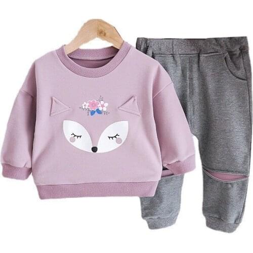Spring Children Clothes Baby Girls Cartoon T Shirt Pants 2Pcs/sets Autumn Kids Toddler Casual Clothing Infant Cotton Tracksuits