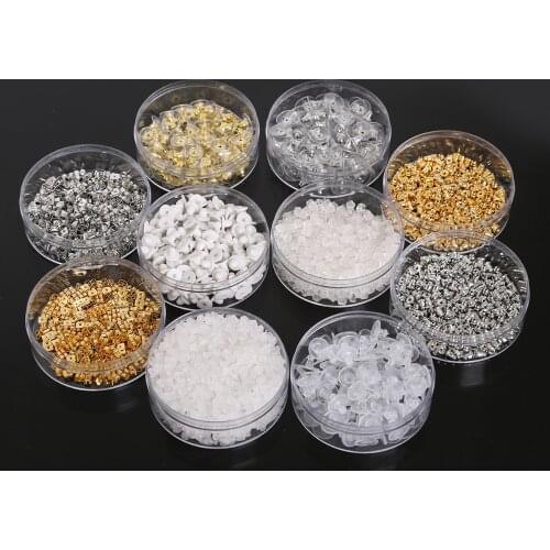 NEW 100-1000Pcs Gold Silver Plated Earring Backs Bullet Stoppers Earnuts Earring Plugs DIY Findings Jewelry Accessorie(With Box)