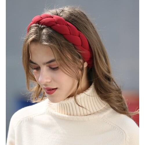 Haimeikang Twist Headbands for Women Autumn Stereo Hairbands Solid Color Head Bands 2021 New Fashion Girls Hair Accessories