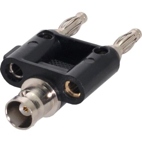 CY BNC Female Jack to Two Dual Banana Male Plug Pin RF Splitter Connector Adapter