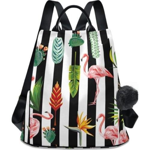ALAZA Women Backpack 2020 New Fashion Large Capacity Durable Simple For Teenage Girls Flamingo Bag Ladies Female School Bag