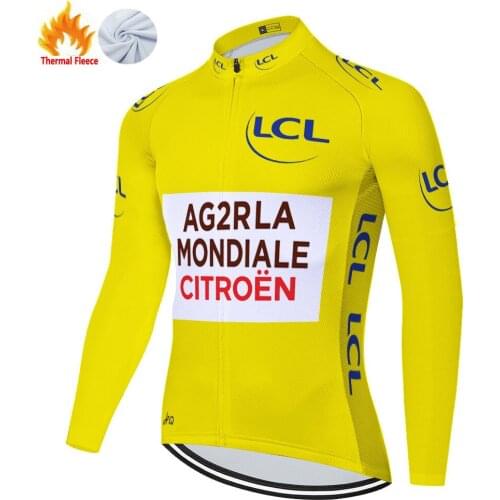 2021 mayot ciclismo hombre AG2R team cycling jersey winter Thermal Fleece Bicycle Cycling Warm maillot ciclismo pro