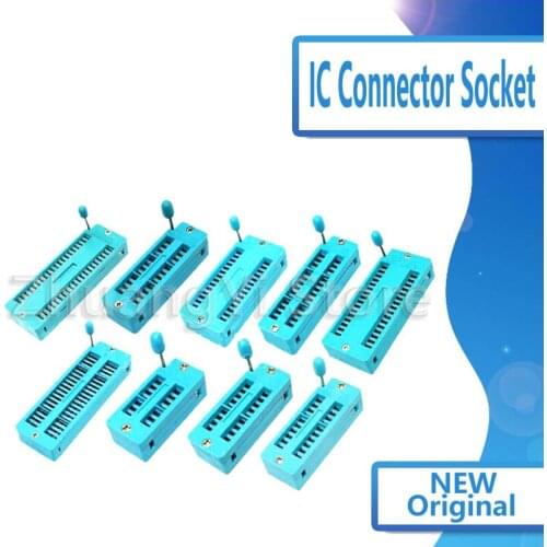 1PCS 14 16 18 20 24 28 32 40 P Pin 2.54 MM Green DIP Universal ZIF IC Socket Test Solder Type IC Connector Socket Test Seat