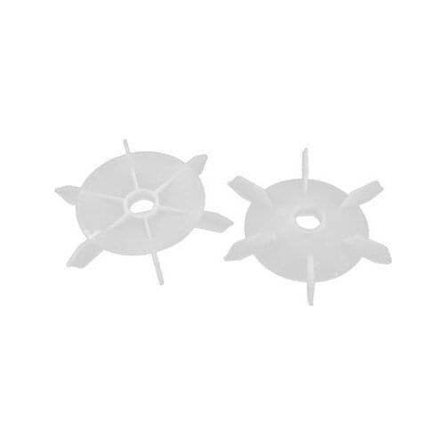 2pcs 20mm Inner Diameter 6 Impeller Plastic Motor Fan Blade Wheel White