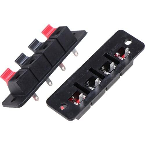 2Pcs Plastic 4 Positions Connector Terminal Push In Jack Spring Load Audio Speaker Terminals Breadboard Clips