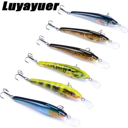 6Colors Fishing Lure 6pcs/lot Hard Bait 9.5cm 5.68g Topwater Floating Pencil Lure Hooks Crank Baits