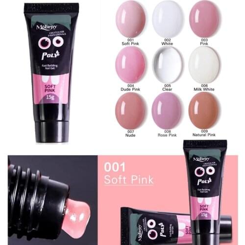 9color 15ml Poly Soak off Gel UV Acryl Gel Quick Building Finger Extension Nail Gel Camouflage UV LED Hard Builder Gel