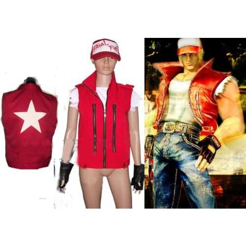 Anime products KOF The King Of Fighters Terry Bogard Cosplay Costume with hat and gloves