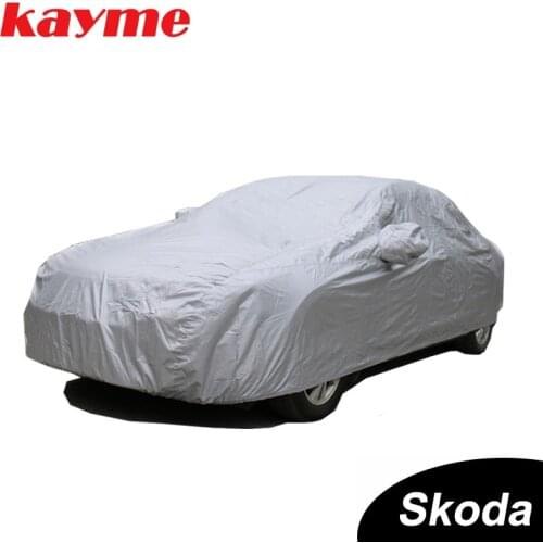 Kayme Full Car Covers Dustproof Outdoor Indoor UV Snow Resistant Sun Protection polyester Cover universal for Skoda