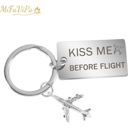 MiFaViPa Plane Keychain Insert Before Flight Car Key Chains Mens Key Ring Chain for Aviation Gifts Airworthy Metal Keychains