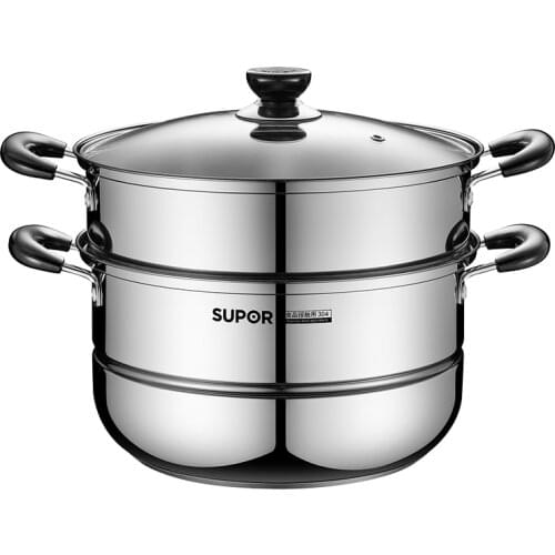 Household 304 Stainless Steel 28 Small Double Multi-Layer Thickening plus Size Steamer Induction Cooker Gas