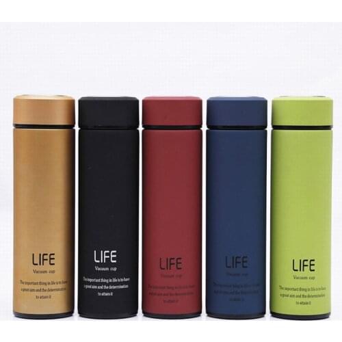 Custom logo 500ml tea flask portable business office customized advertising stainless steel life vacuum cup with tea infuser