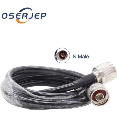 50ohm RG6 Coaxial Cable Black 1 Meter Cable N male to N Male connecto Low Loss for Connecting mobile signal repeater to splitter