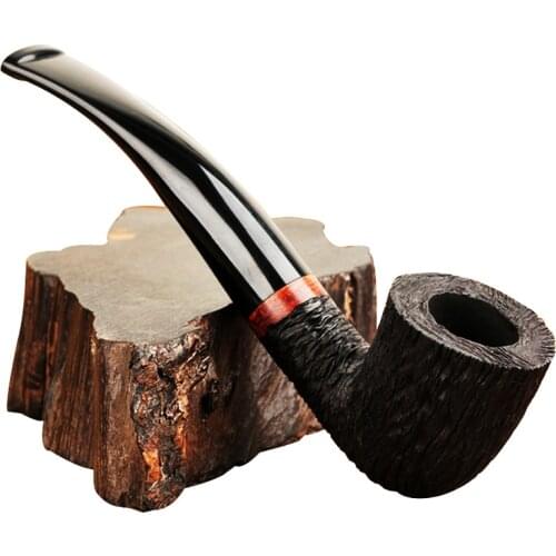 Wooden Pipe Smoking Pipes Accessories Briar Wood Bent Type Pipe Carving Pipe Men Gift Smoke Tobacco Cigarette Filter Holder