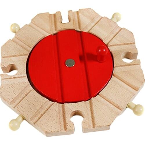 Wooden Railway Train Set Track Toy Accessories Turntable Kids Children Toy
