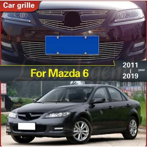 For Mazda 6 2011-2019 High-quality stainless steel Front Center Racing Mesh Bumper Grills Billet Grille Cover Body kit