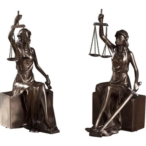 ANCIENT GREEK GODDESS OF JUSTICE SCULPTURE EUROPEAN RETRO RESIN ORNAMENTS STATUE CRAFTS HOME OFFICE DESKTOP DECORATION FIGURINE