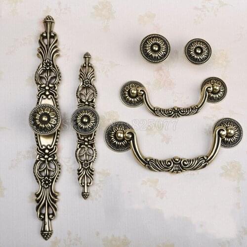 8PCS European Vintage Wardrobe Handles European Drawer Furniture Cupboard Kitchen Cabinet Door Pulls Handles and Knobs JF1391