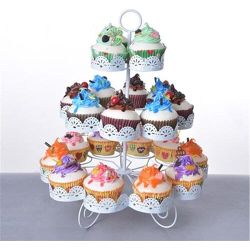 European Tray Holiday Party Three-layer Fruit Plate Dessert Candy Dish Cake Stand Self-help Display Home Table Decoration Trays