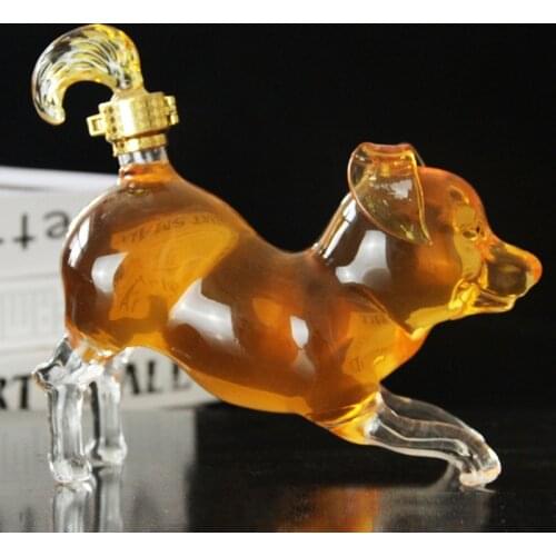 Dog Animal Whiskey Wine Decanter 500ML Creative Dog Shaped Home Bar Glass Decanter For Liquor Scotch