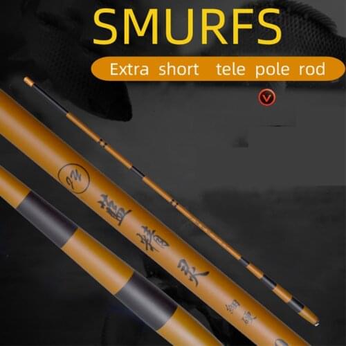 Jinsong Smurfs Fast Stiff Tele-Pole Carbon Telescopic Fishing-Rods 1.8m 2.1m 2.4m 2.7m 3m 4.5m Light Weight