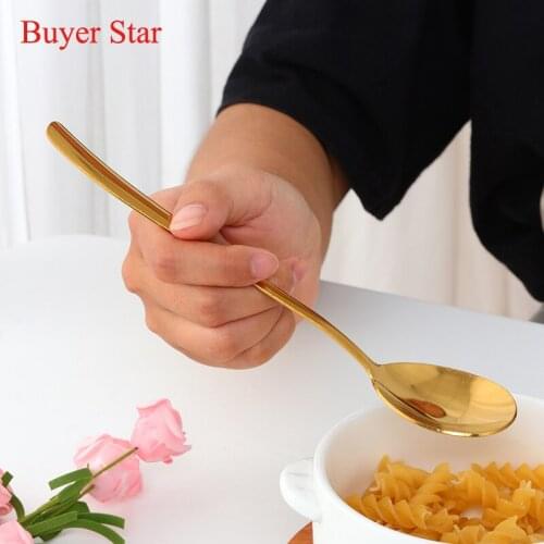 6/9 Pcs Stainless Steel Long-handled Spoon Black Dessert Ice Cream Coffee Spoon Stirring Teaspoons Coffee Spoon Flatware Set