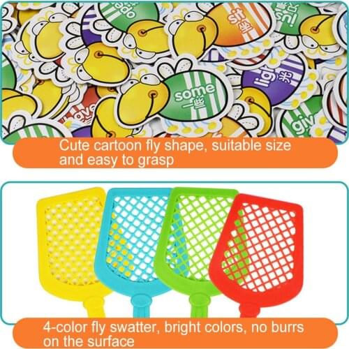 Mini Cartoon Fly Shape Words Learning Cards Flapper Desk Table Game for Kids