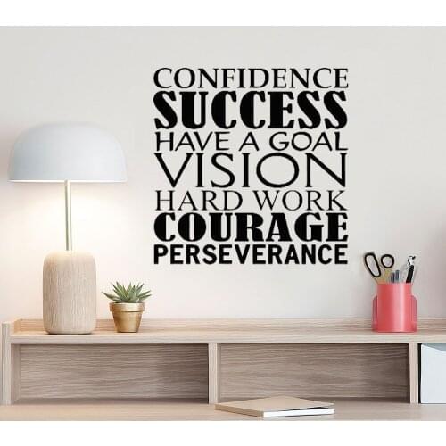 Motivational Vinyl Lettering Wall Decal Office Wall Stickers Quote Success Courage Decals Home Decor Bedroom Wallpaper DD708