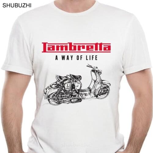T-Shirt Uomo Lambretta Innocenti 50 125 150 Vintage Italy Style Scooter Vespa fashion t-shirt men cotton brand teeshirt