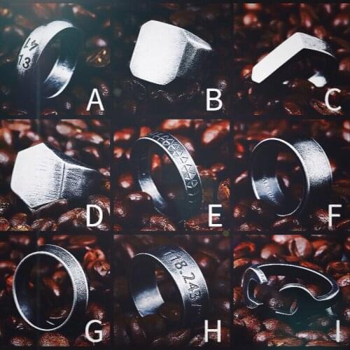Beier 316L Stainless Steel high polish kinds of geometric shapes Antique silver colour fashion jewelry for men and women ring