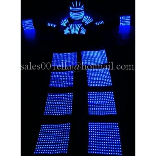 New Design Led Luminous Stilt Dance Suits Clothes Led Robot Luminous Cosplay Costume With Led Helmet For Stage Show Ballroom