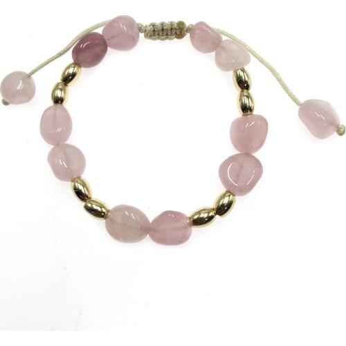 KBJW Original Rose Color Nature Stone Bracelet Pink Irregular Beaded Bracelets Elegant Easy Match Daily Sweet Jewelry Accessory