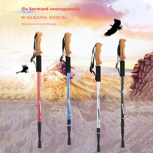 2Pc/Pair 135CM Walking Stick Trekking Aluminum alloy Climbing Stick Telescopic Running Trail Canes Shockproof Hiking Accessories