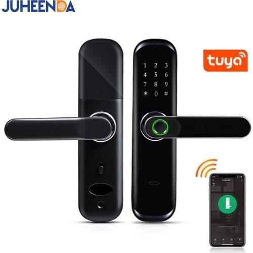 Tuya WiFi Fingerprint Smart Door Lock Cerradura Inteligent Digital Door Lock Electronic Password RFID Card APP Unlock Home Lock