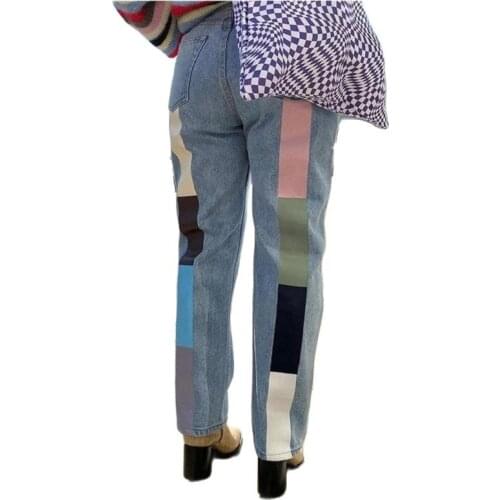 TYJTJY 2021 High Waist Print Jean Pants Women Y2K Summer Wide Leg Fashion Vintage 90S Trousers Casual Loose Demin Pant