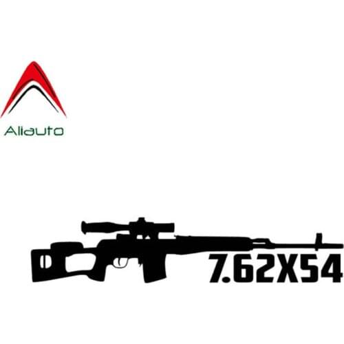 Aliaut Personality Caution Car Stickers Firearms Bullet 7.62*54 Automobile Styling Vinyl Anti-UV Decal Black/silver,14cm*3cm