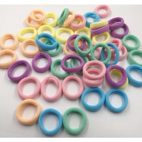 Wholesale 10 Pcs Colorful Child Kids Hair Holders Cute Rubber Hair Band Elastics Accessories Girl Charms Tie Gum