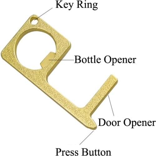 10pcs/lot Door Opener EDC Portable Alloy Anti-contact Pendant Prevention of Infection For Public Occasions Multi-function Tools